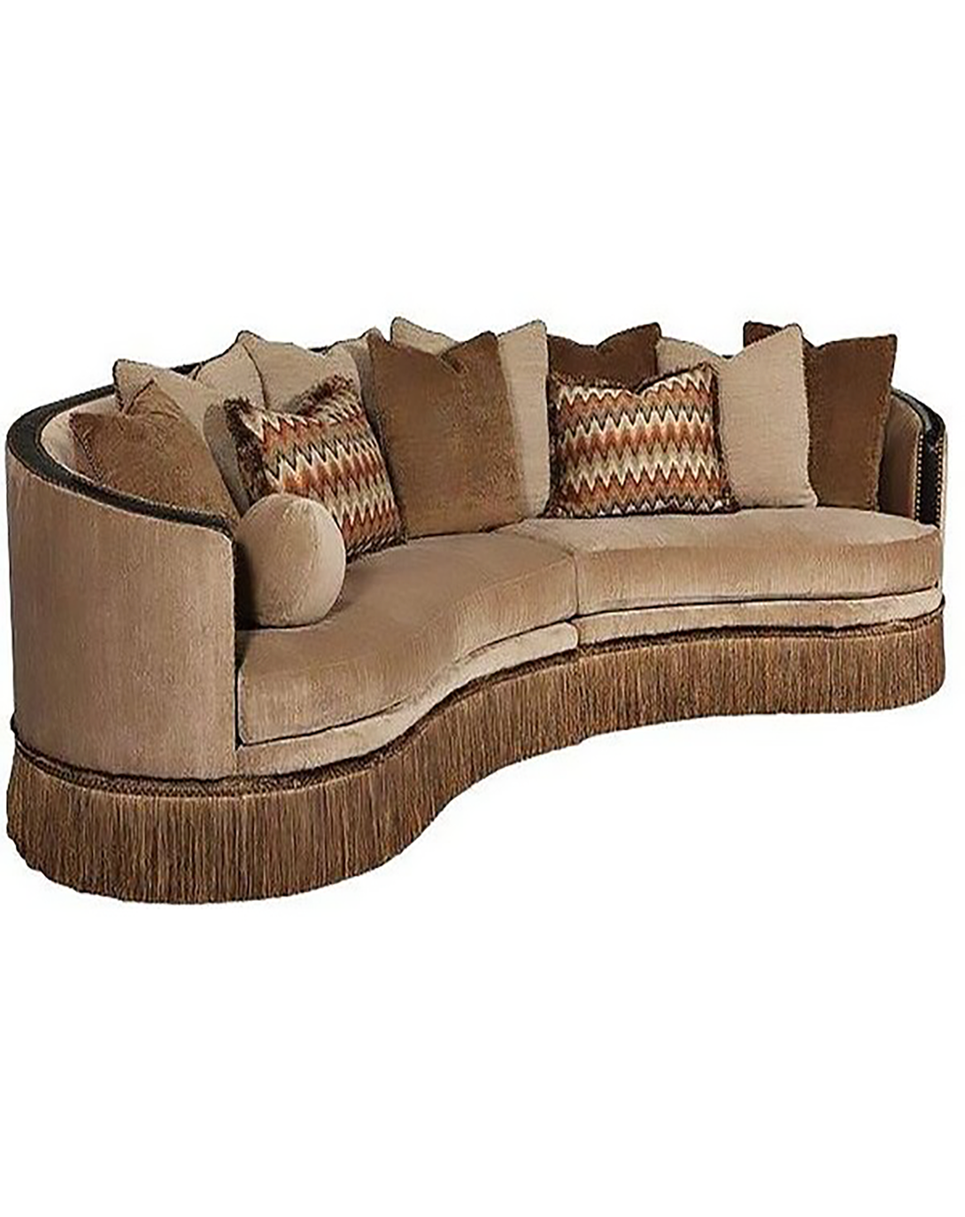 Miller Cream L- SHAPED CURVED SOFA | 5 seater curved sofa ANGIE HOMES