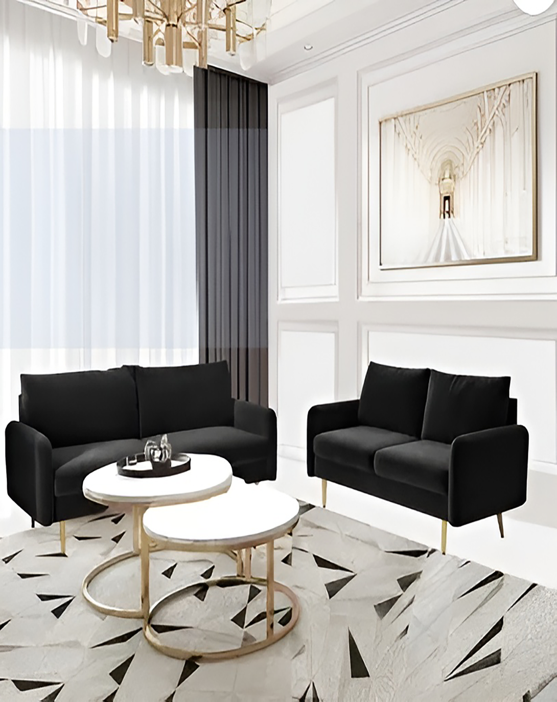 Modern Black Stylish Luxury Sofa ANGIE HOMES