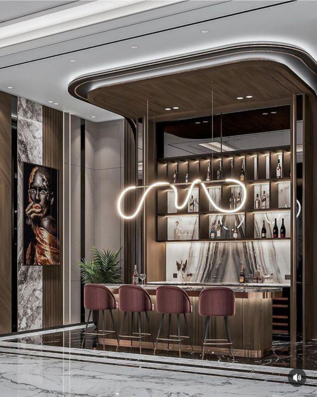 Modern Designer Acrylic Luxury Bar Unit - Angie Homes – ANGIE HOMES