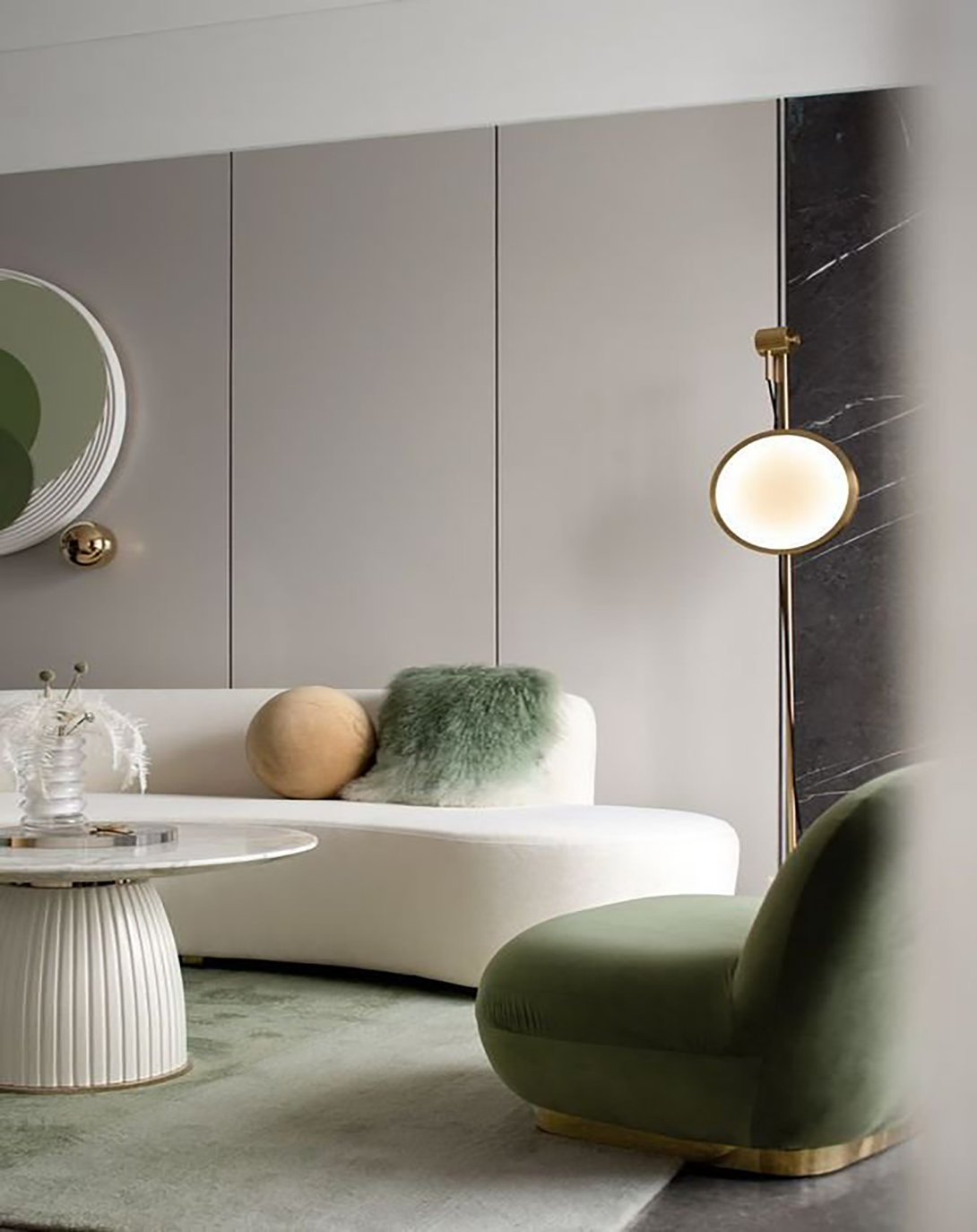 Modern Elegant White L Shaped Sofa ANGIE HOMES