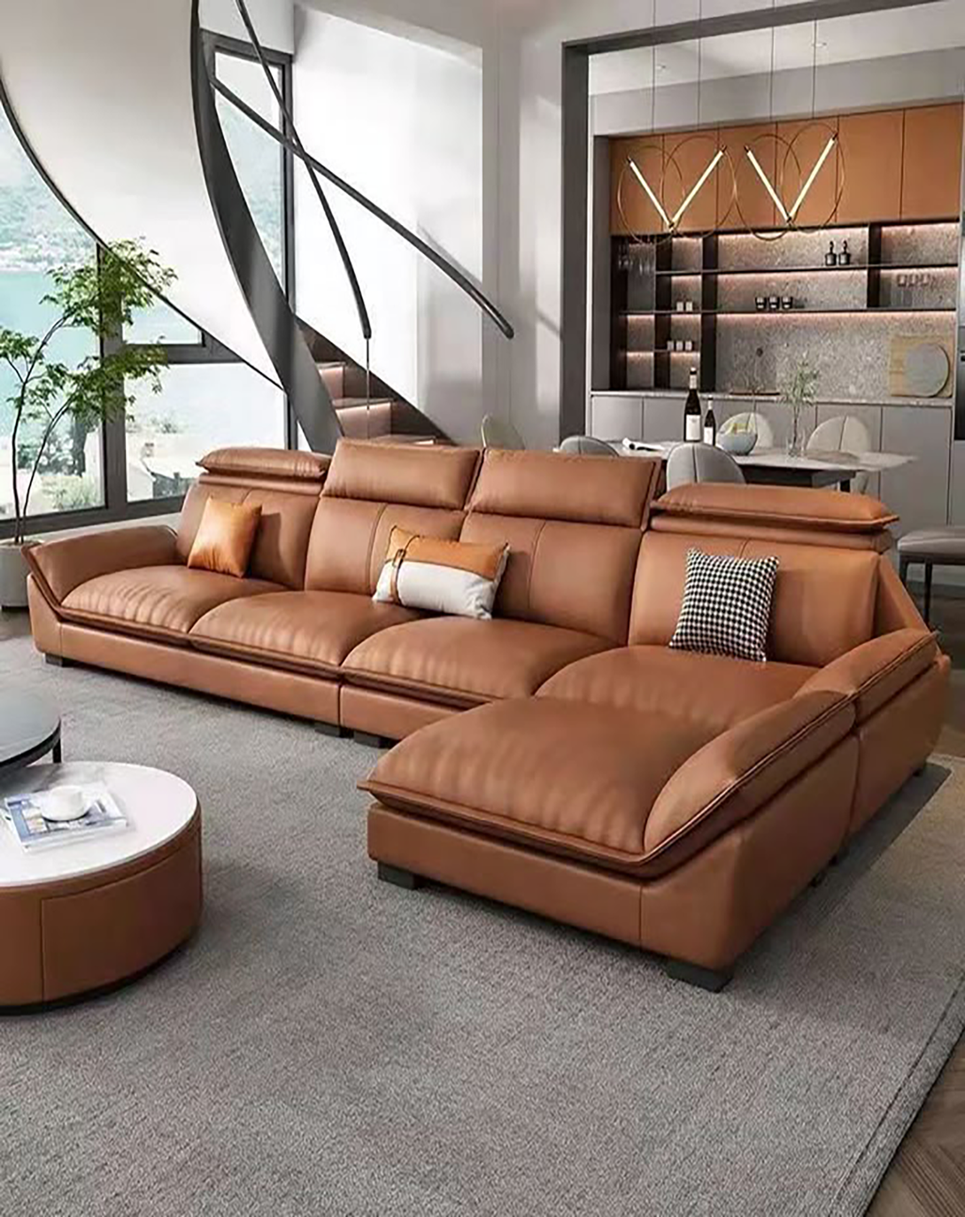 Modern Fluffy Luxury Sofa Set