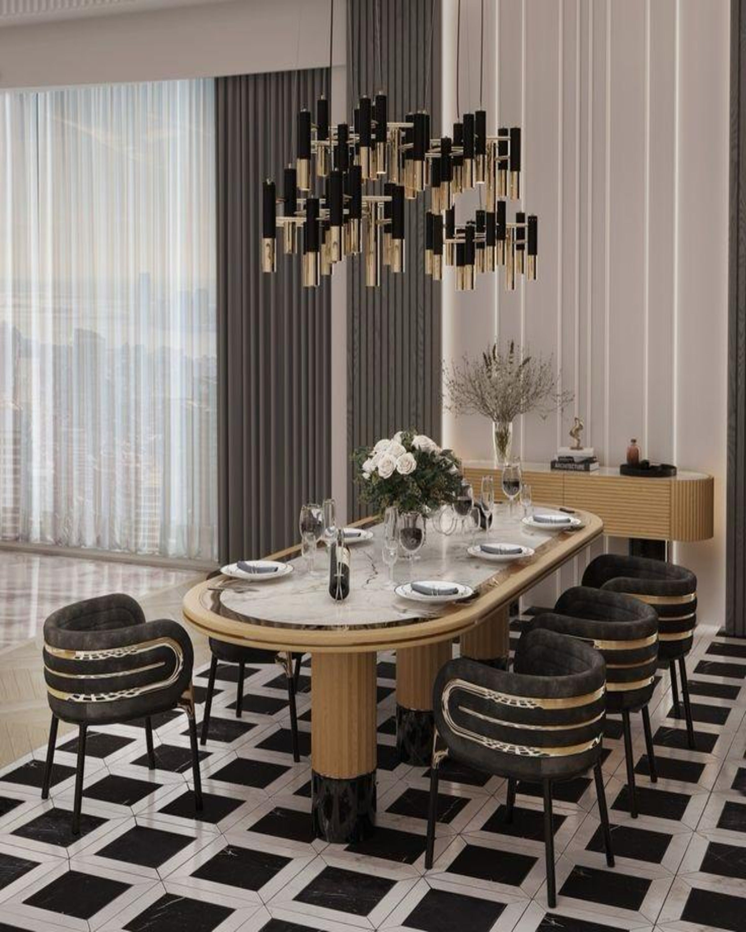 Modern Industrial Luxury Dining Table