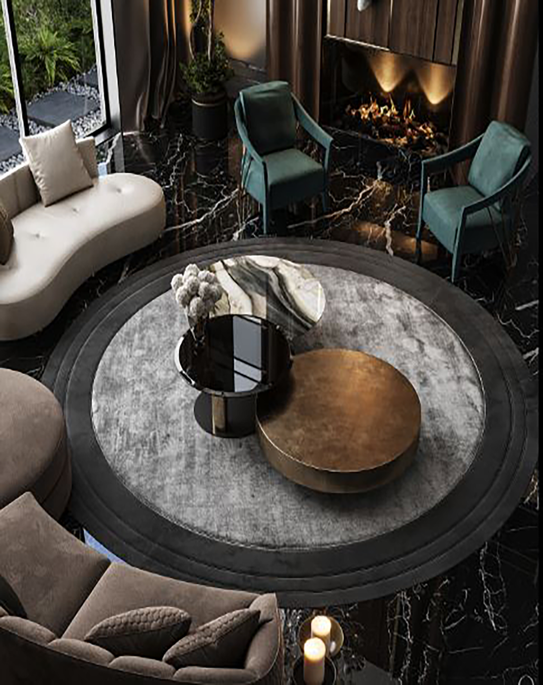 Modern Living Room L Shaped Luxury Sofa