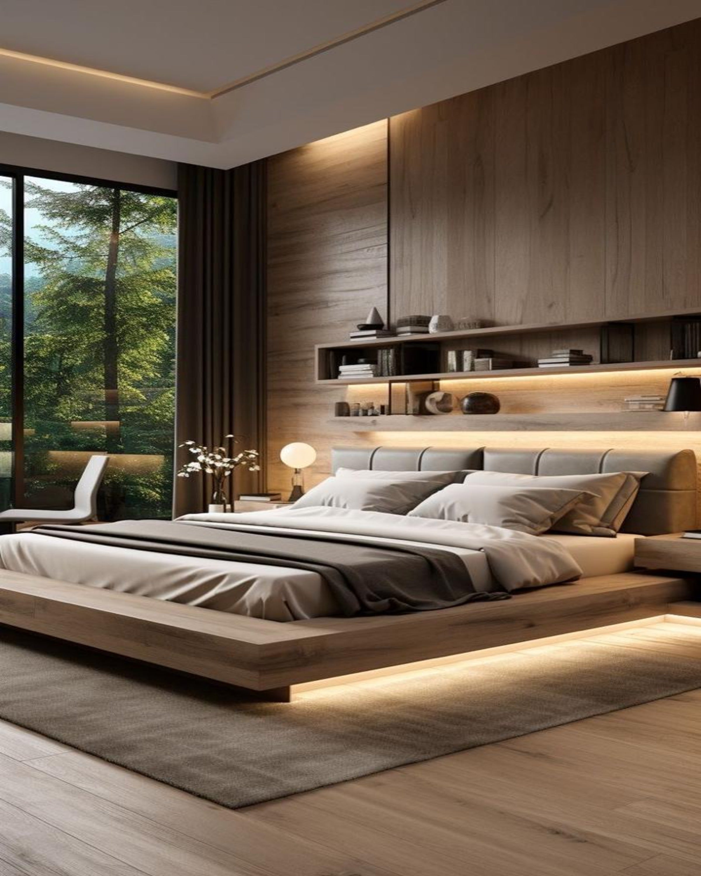 Modern Minimalist Low Profile Luxury Bed