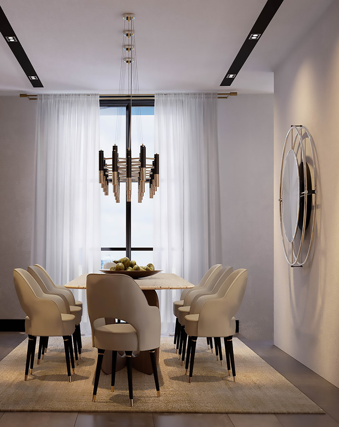 Modern Sleek High Gloss Dining Table ANGIE HOMES