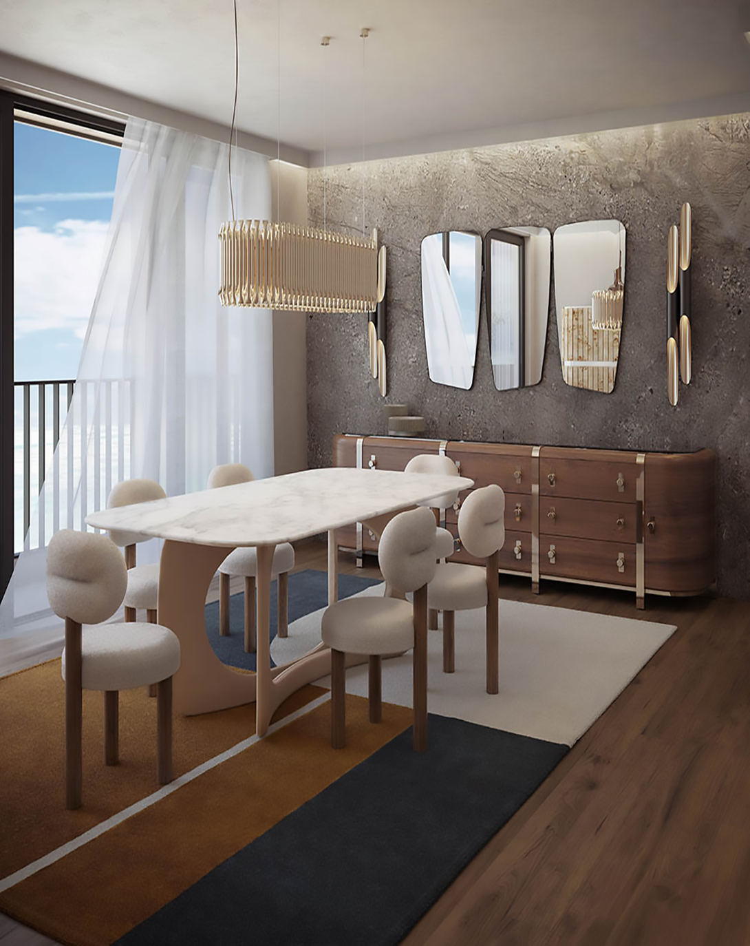 Modern Sleek High Gloss Dining Table ANGIE HOMES