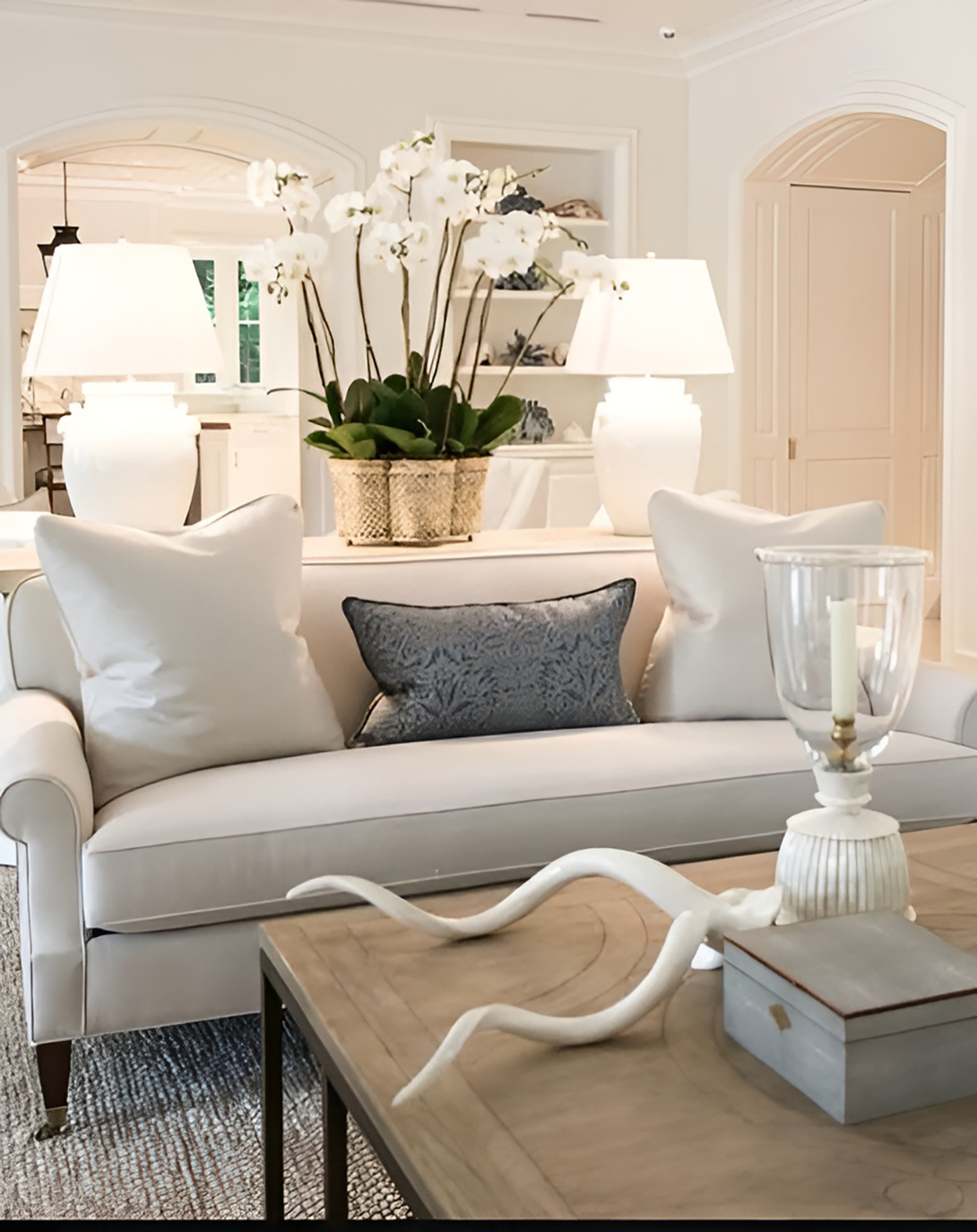 Modern Sunken White Stylish Sofa Set