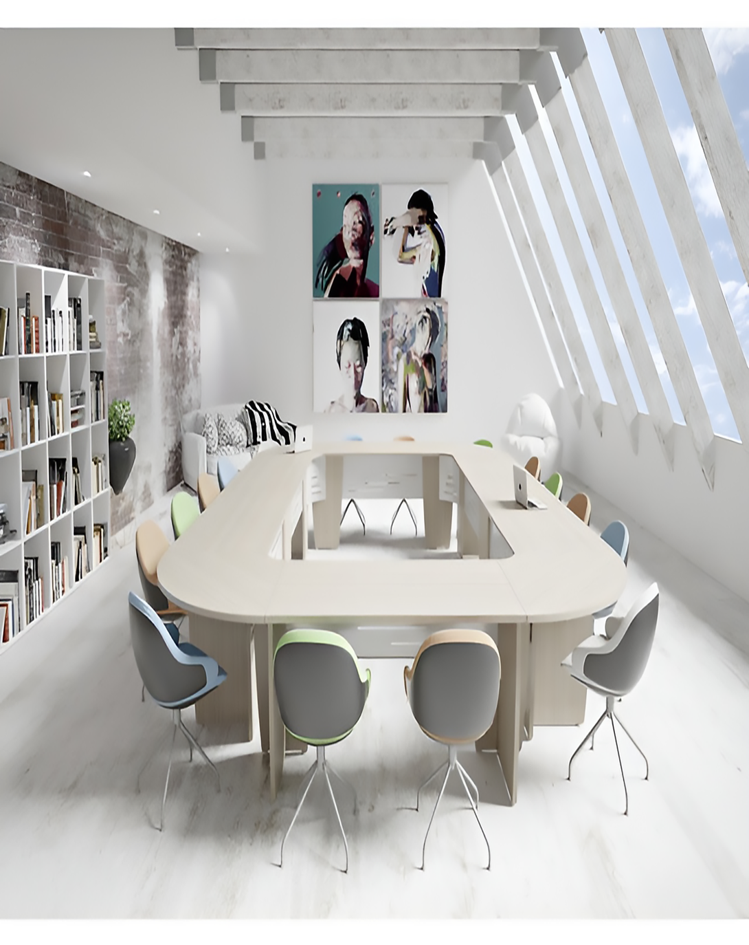 Mykel White Conference Table | Oval Conference Table For 12 ANGIE HOMES