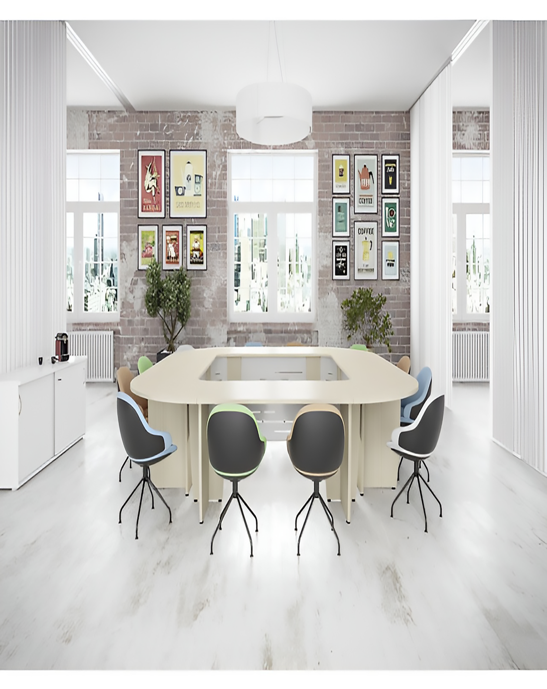 Mykel White Conference Table | Oval Conference Table For 12 ANGIE HOMES