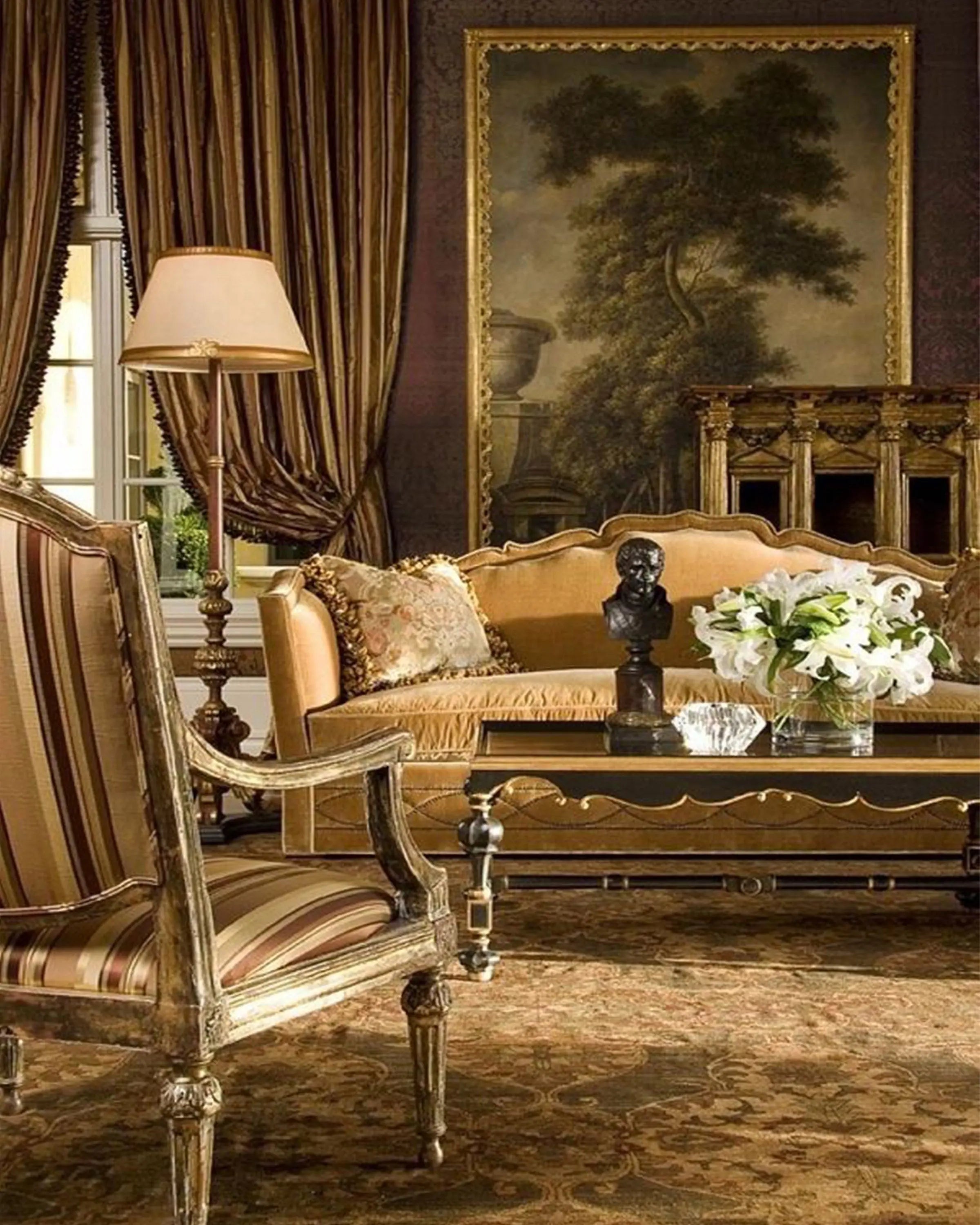 Nesting Golden & Brown Classic Sofa
