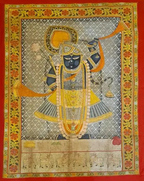 Nathdwara PICHWAI PAINTING | Antique Shrinathji Pichwai ANGIE KRIPALANI DESIGN - ANGIE HOMES- ANGIES INDIA