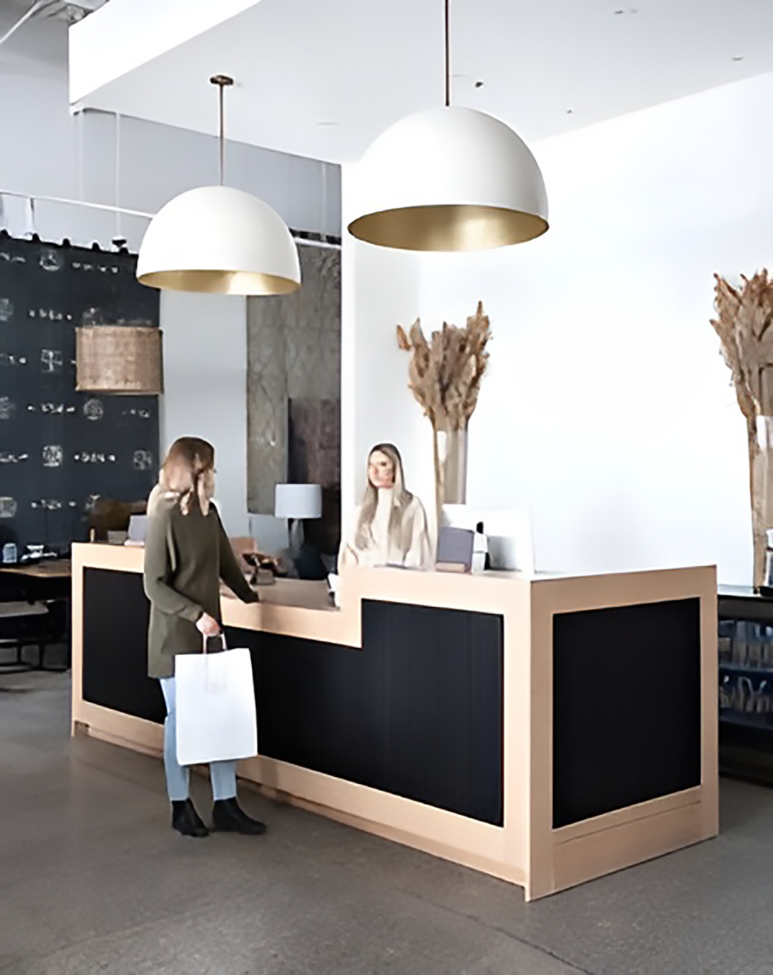 Norma Brown Reception Desk | Modern Industrial Reception ANGIE HOMES