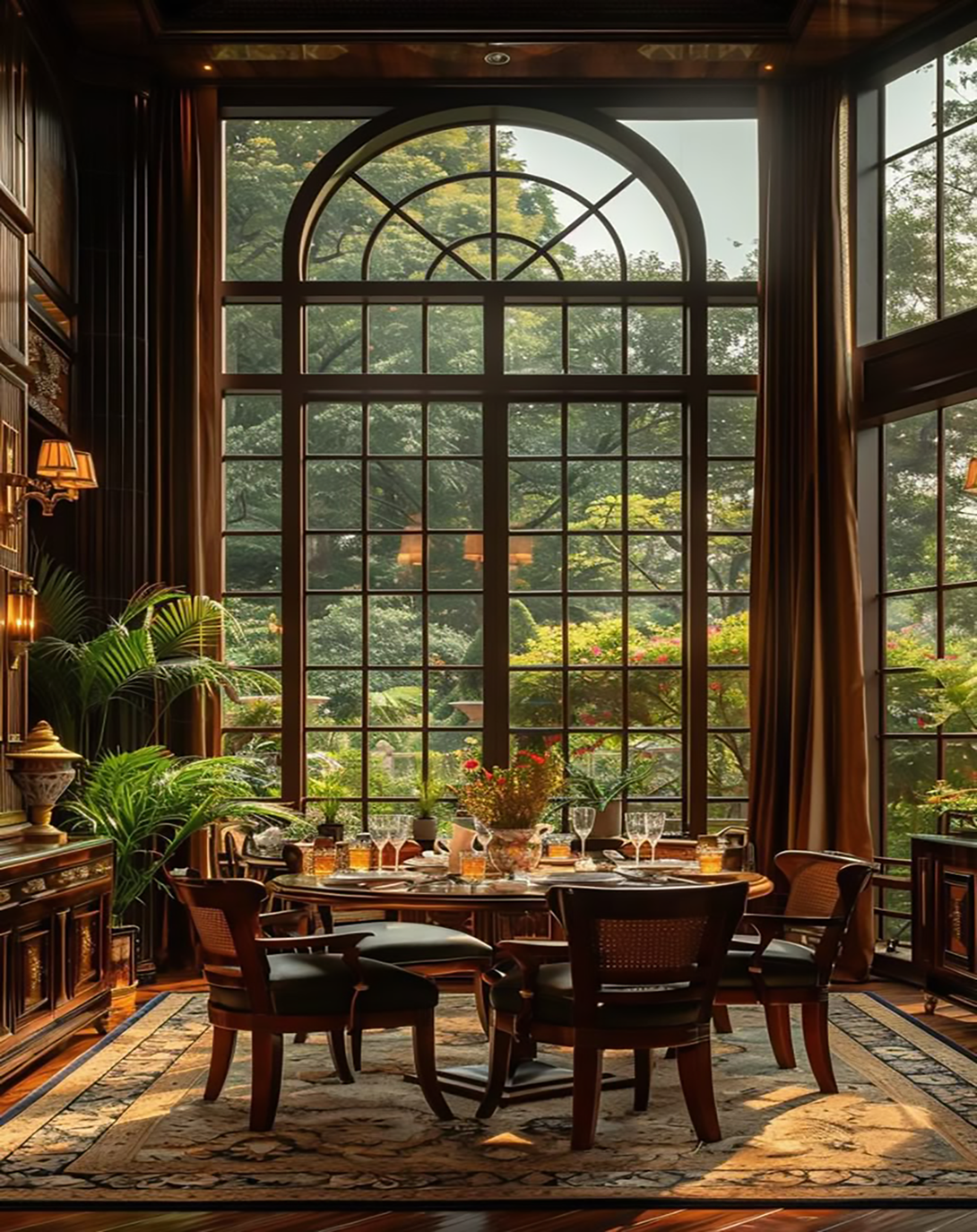 Oak Elegance Round Dining Table ANGIE HOMES