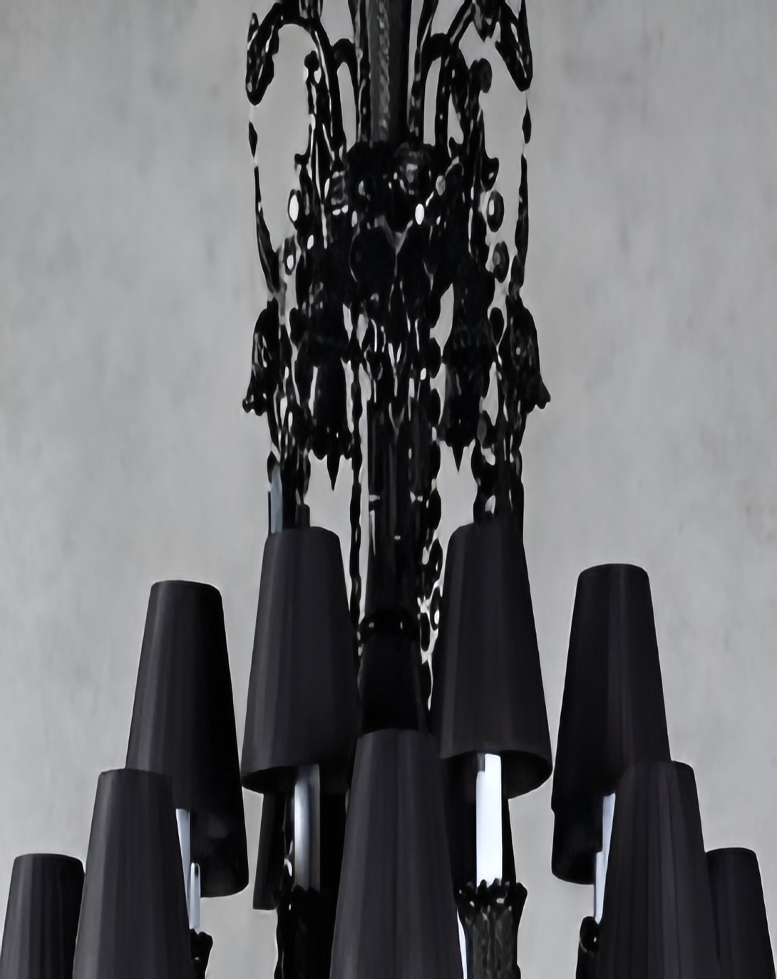 Oliver Classic Black Crystal Glass Chandelier Light