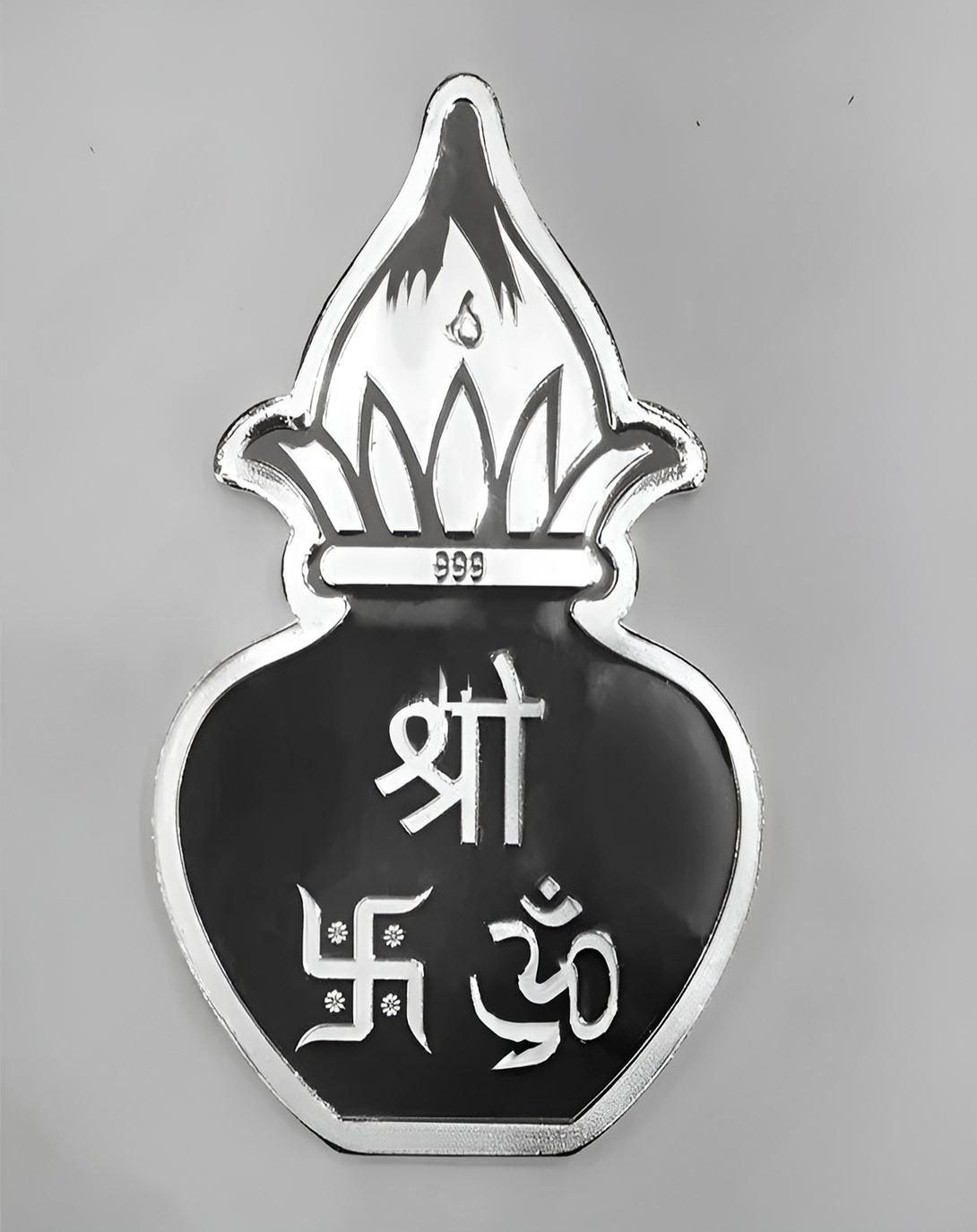 Om Swastika Silver Kalash Coin - Angie Homes Silverware ANGIE HOMES