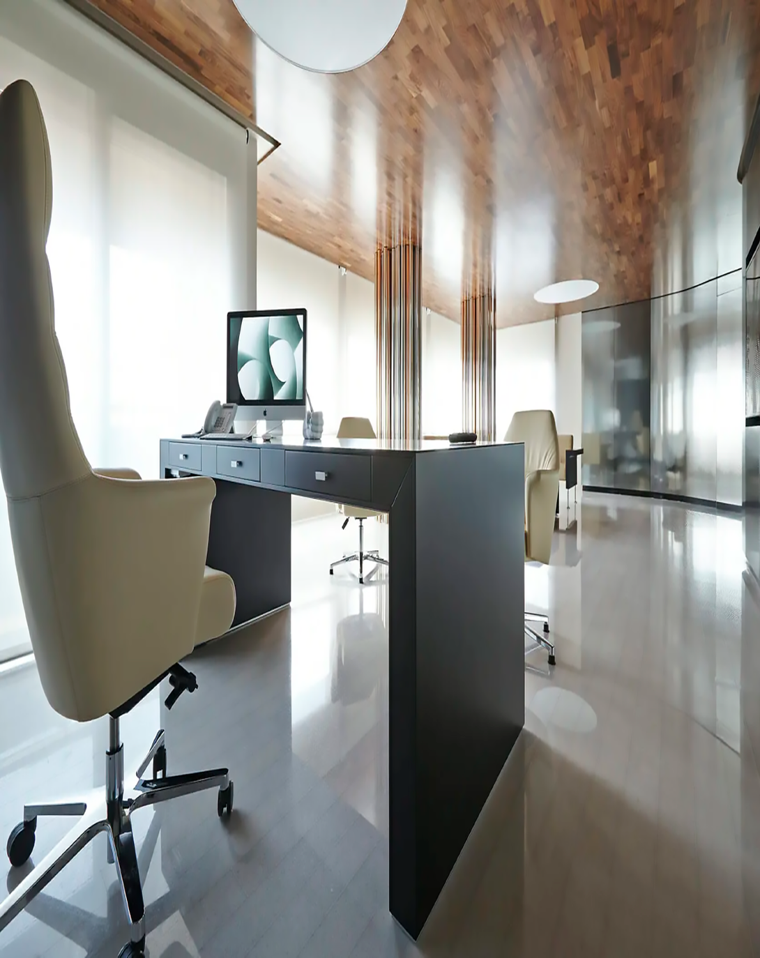 One Grey Office Desk ANGIE HOMES