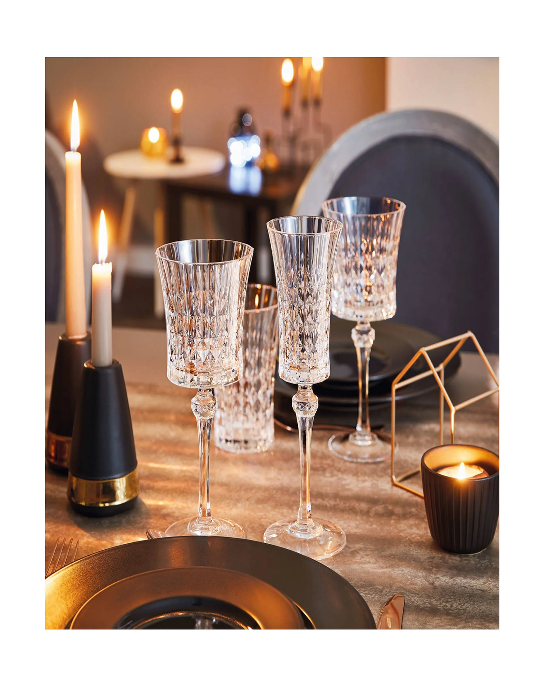 PERSOL CRYSTAL WINE AND CHAMPAGNE GLASS SET