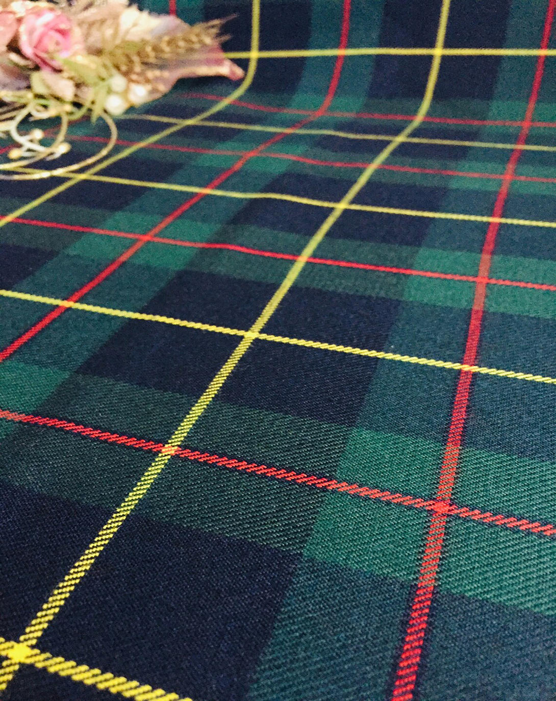 PEWIT GREEN RED & YELLOW PLAID FABRIC ANGIE HOMES