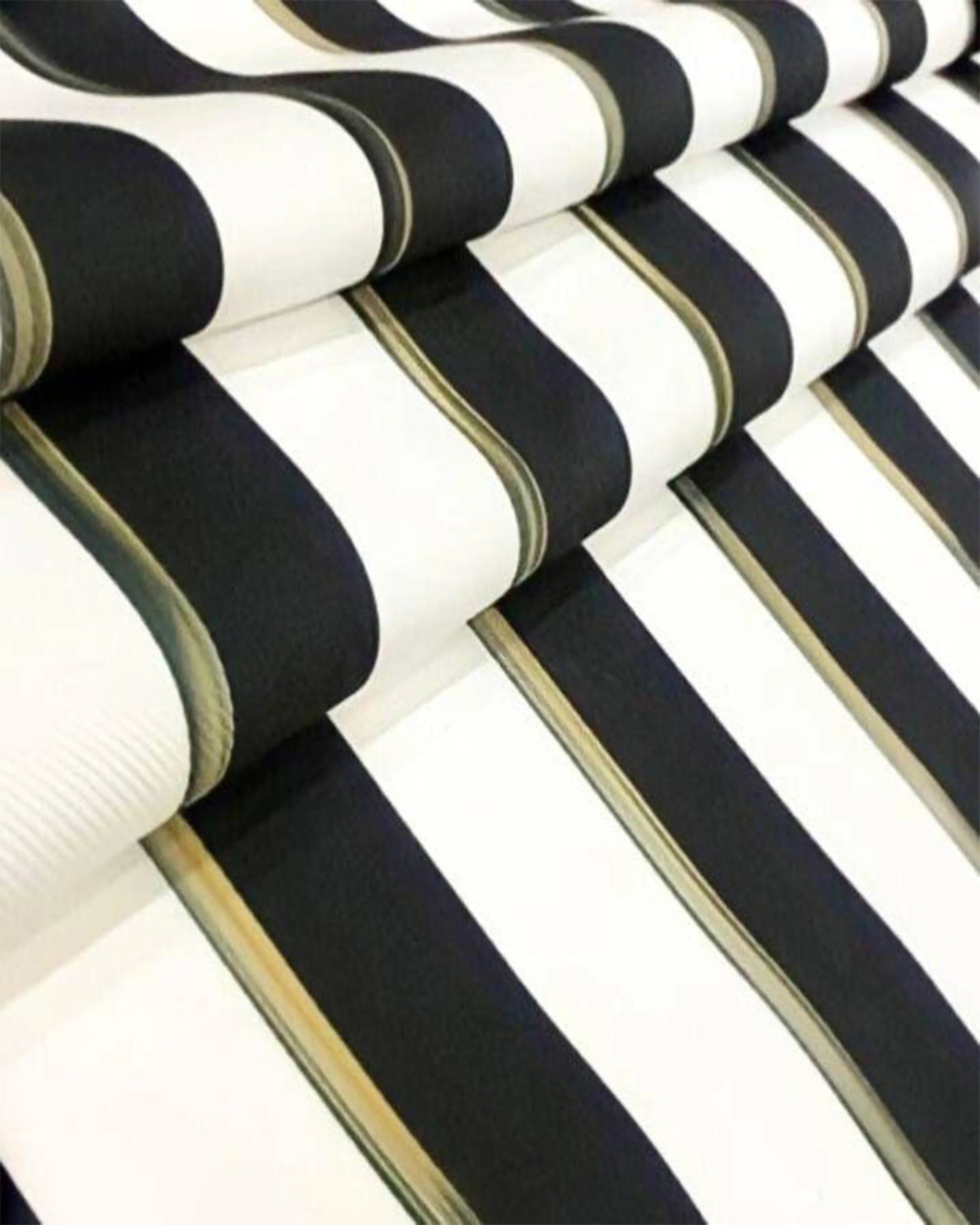 Pico Black & White Striped Luxury Fabric