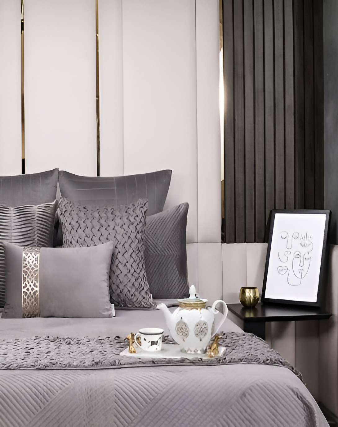 PLUM BED SET (Set of 4) ANGIE HOMES