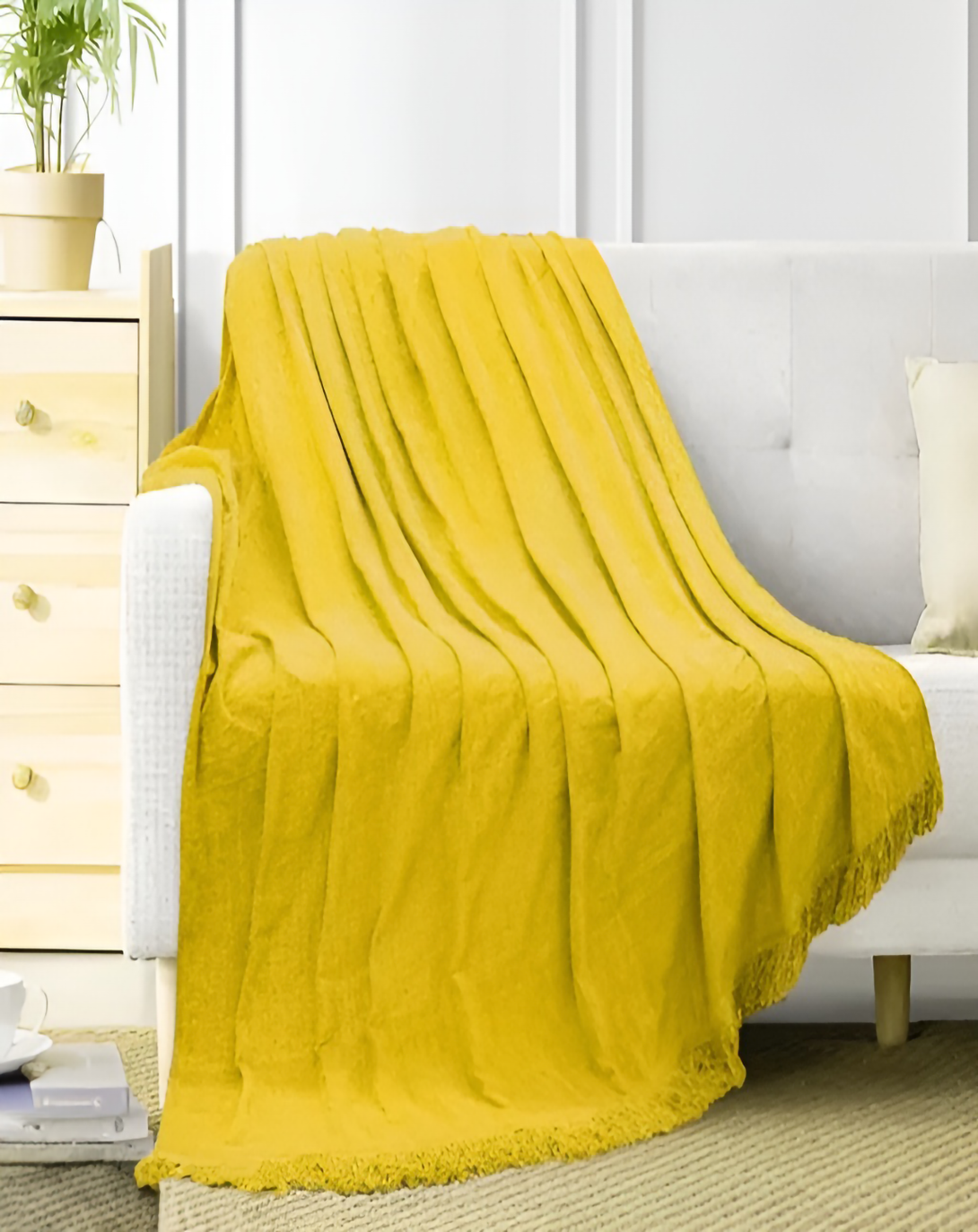 POE LUXURY TURMERIC THROW & BLANKET