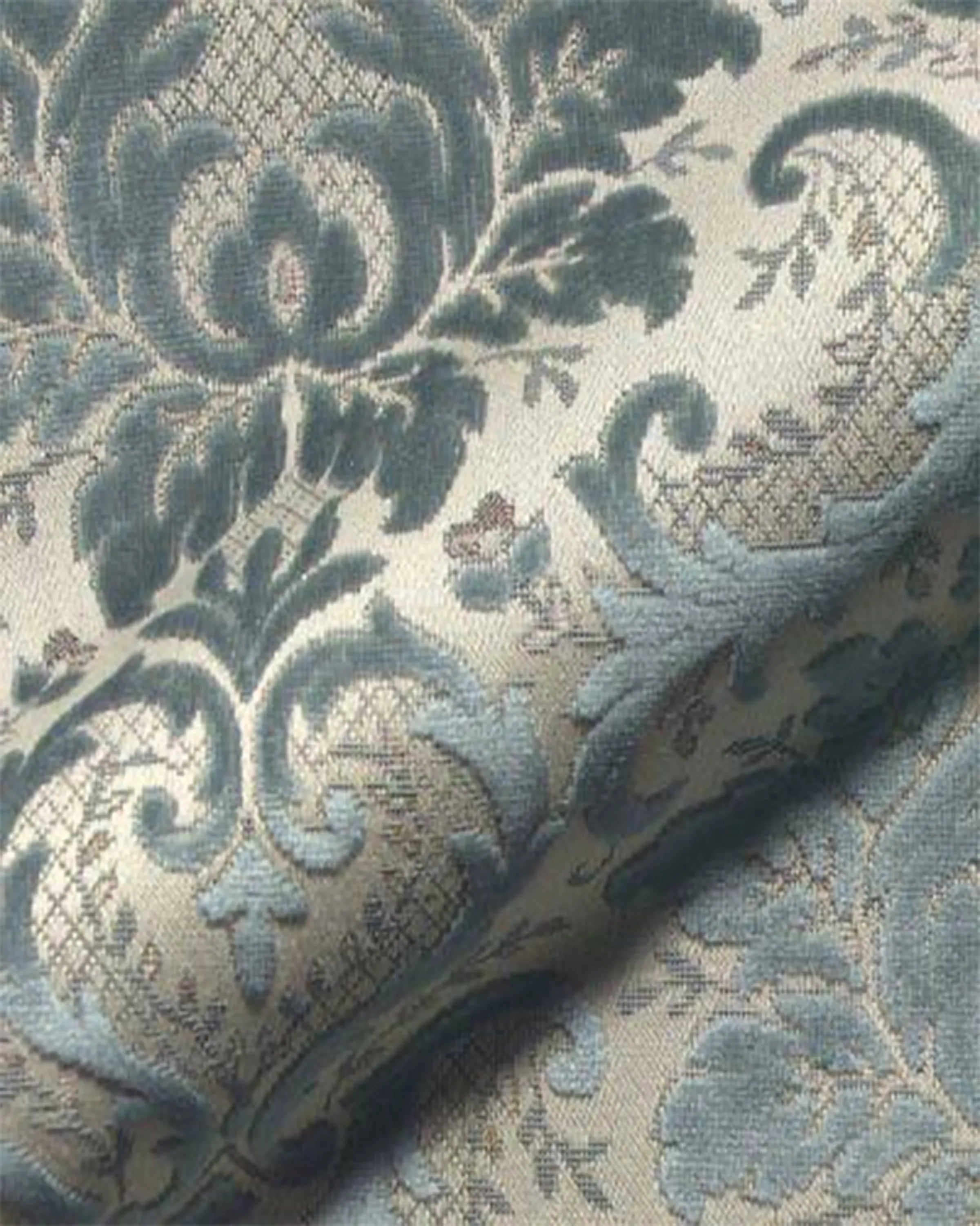 Pontus Light Blue Damask Fabric