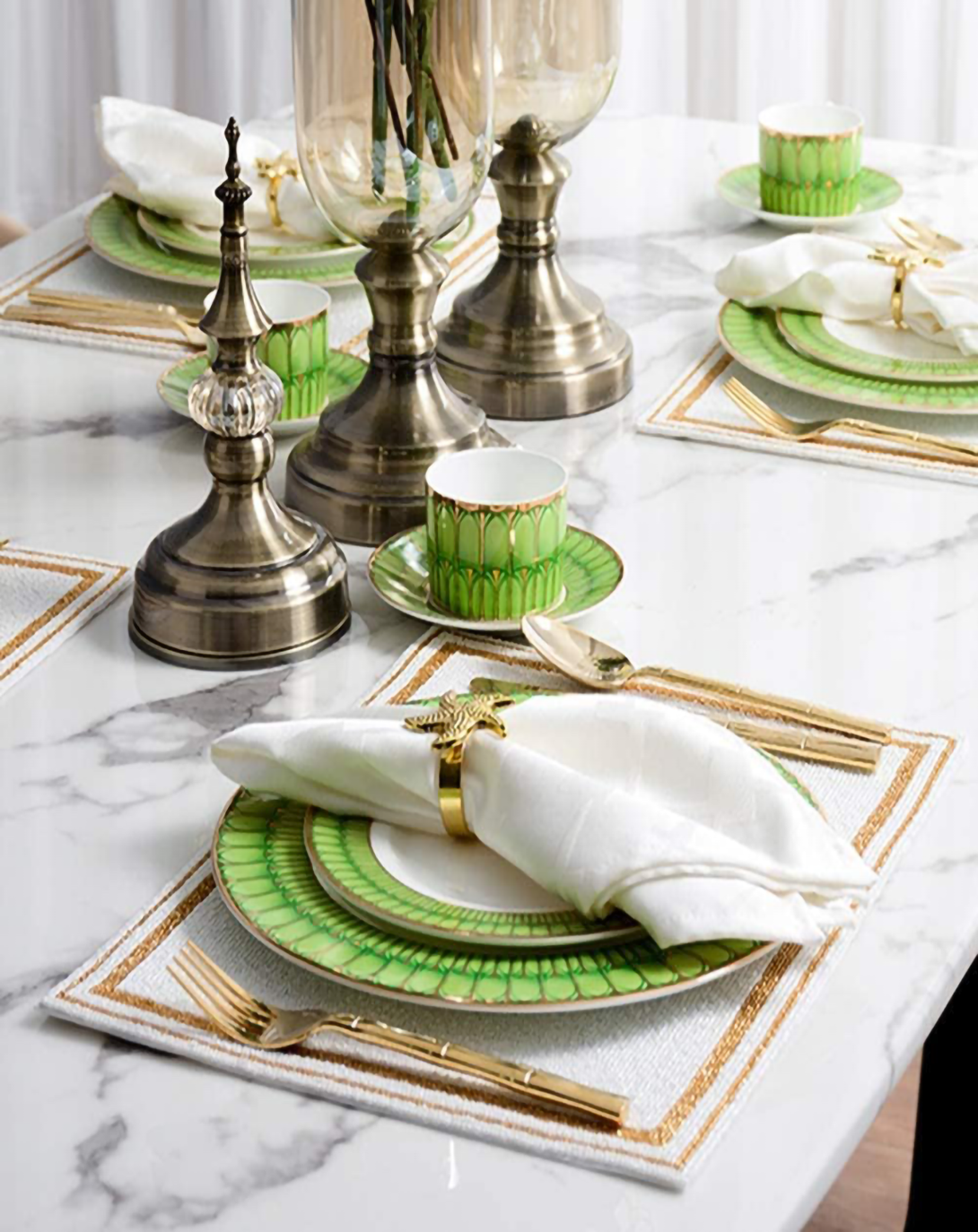 Pastoral Green Dinner and Tea Set ANGIE HOMES