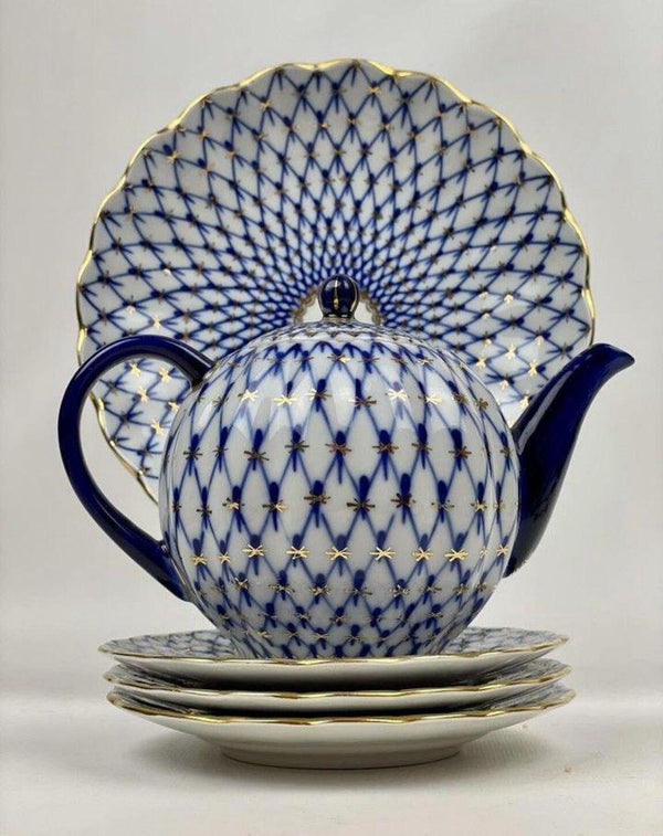 Peacock Plume Stoneware Tea Sets
