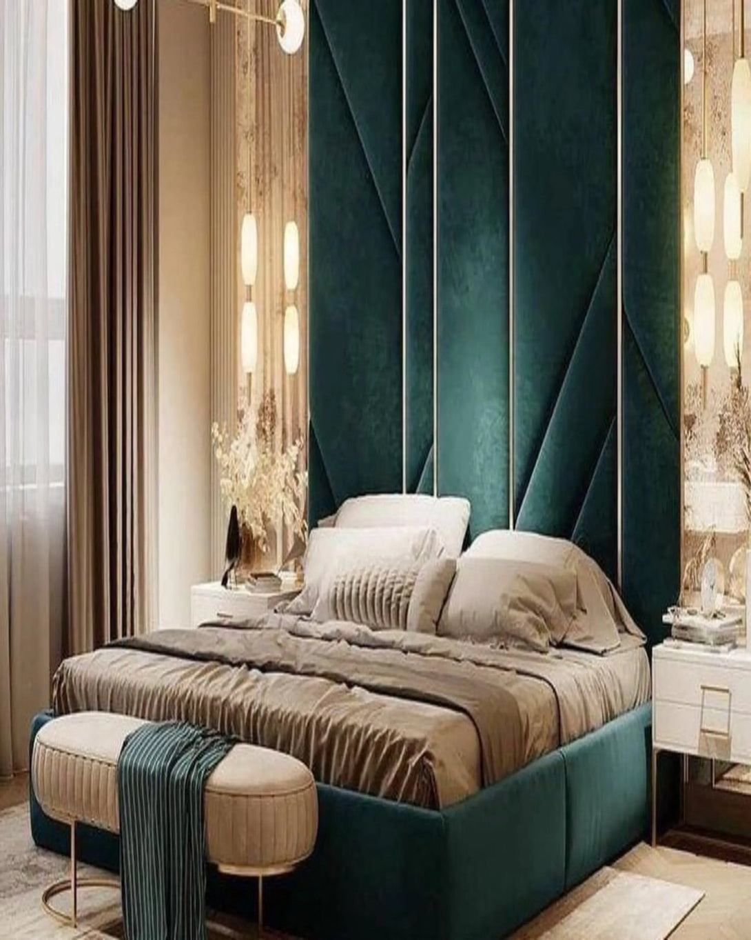 Pearl Luxury Green Bed ANGIE HOMES