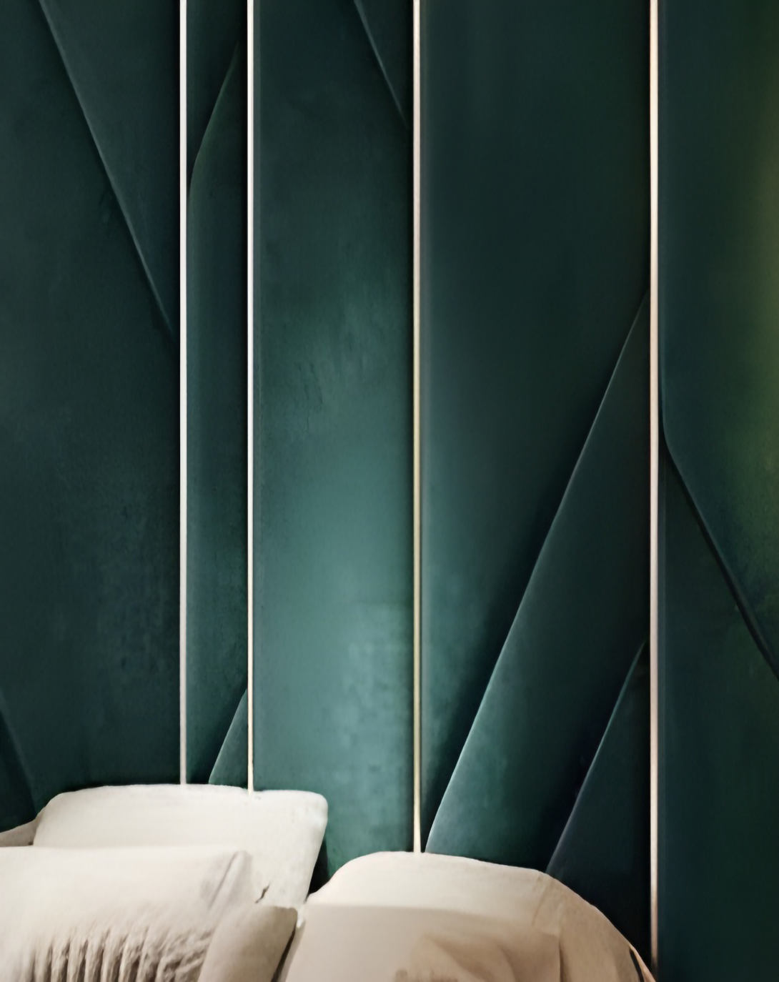 Pearl Upholstered Bed With High Back Panel ANGIE HOMES