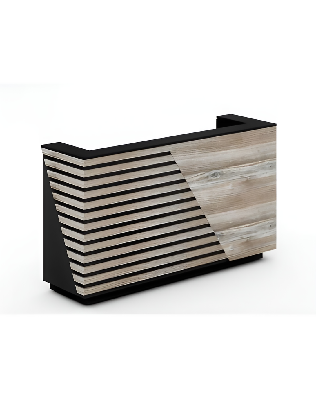 Perche Beige & Black Reception Desk  Modern Office Reception Desk