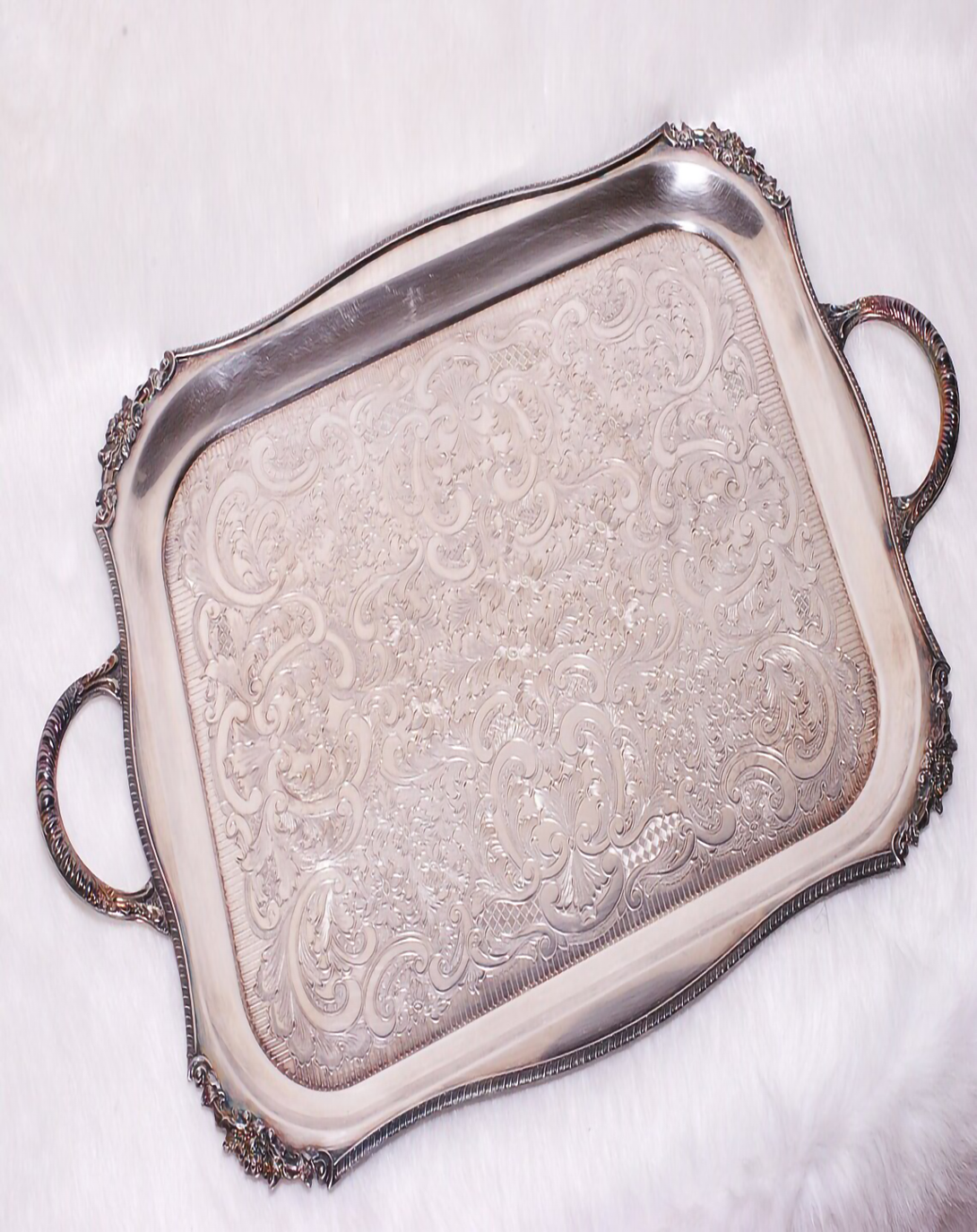 Starlight Transitional Silver Plated Rectangle Tray