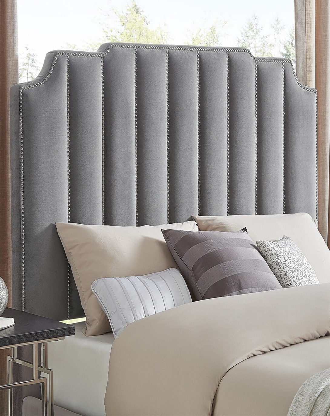 Poppy Grey king and queen poster bed ANGIE HOMES