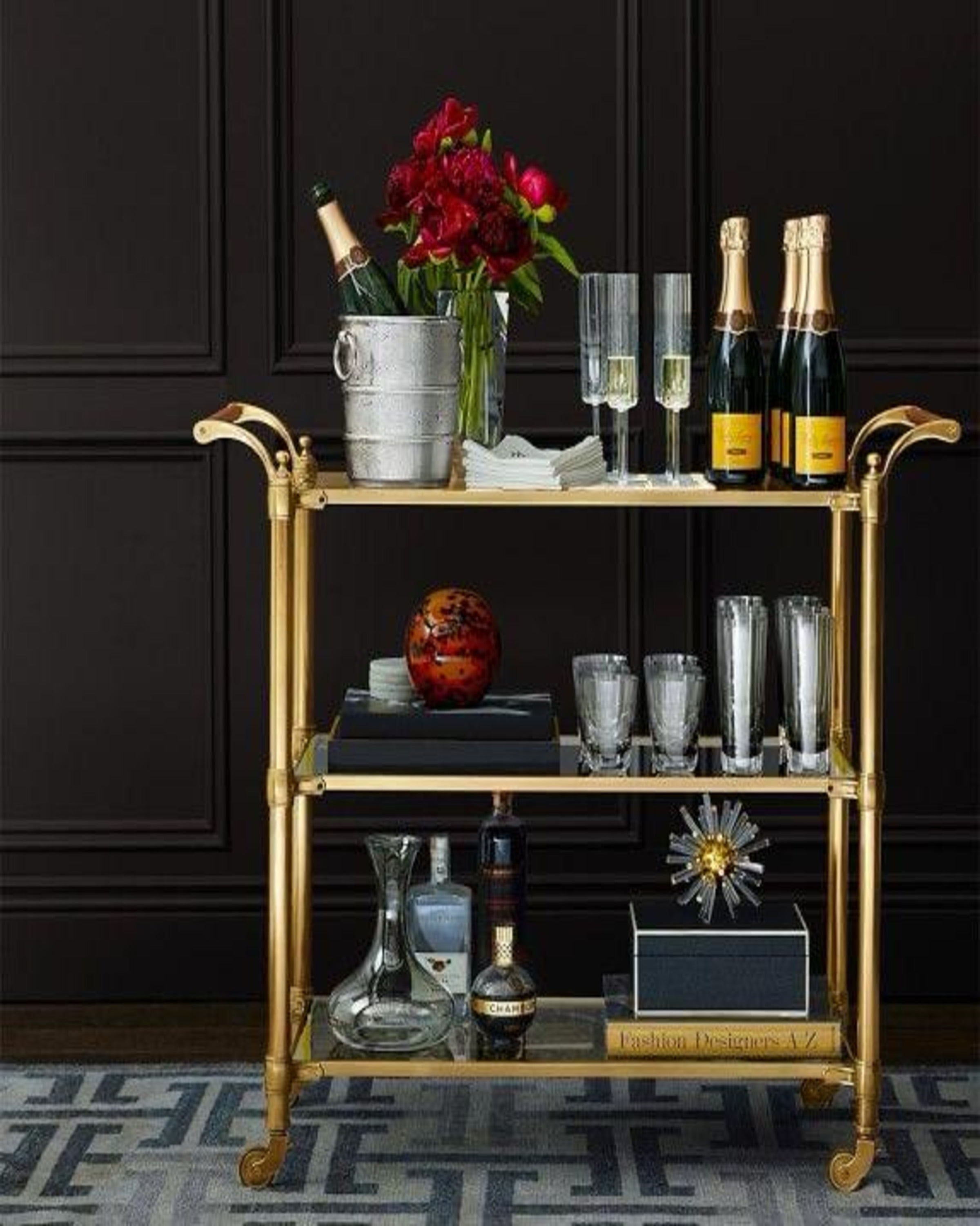 Premium Bottle Trolley Bar Accessories ANGIE HOMES