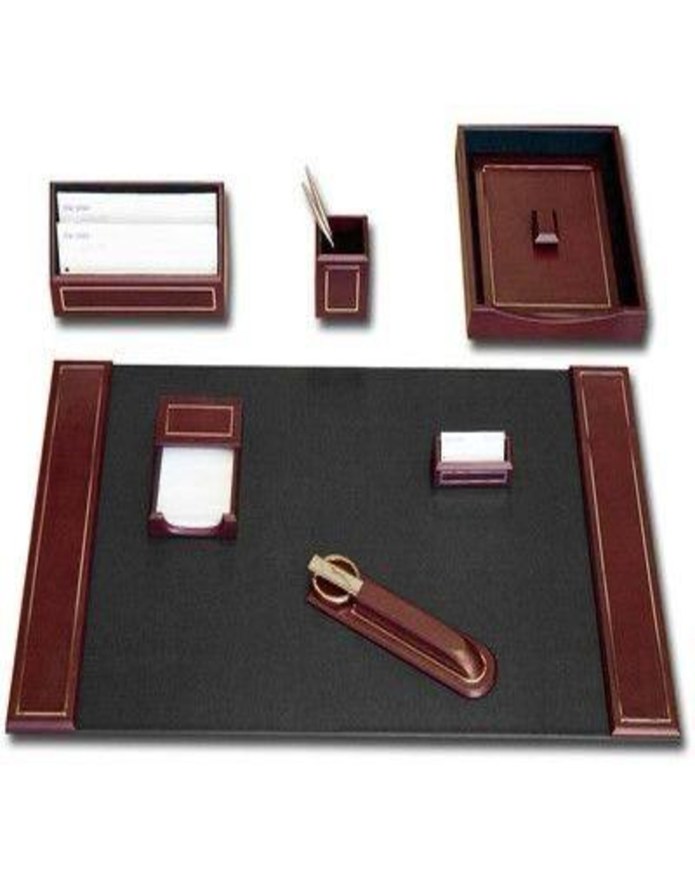 Pursuits Stylish Leather Office Desk Set ANGIE HOMES