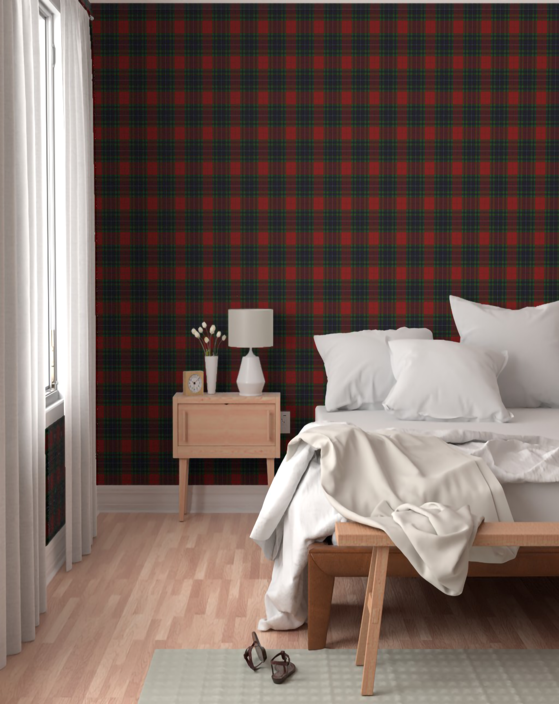 RIO RED & GREEN TARTAN PLAID FABRIC ANGIE HOMES