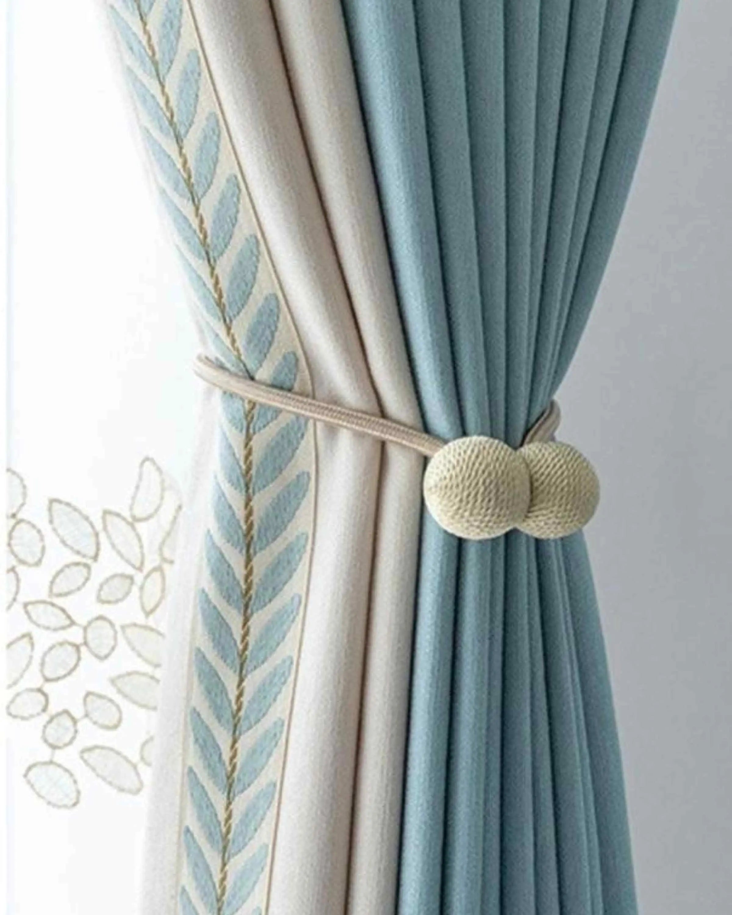 Rohira Light Blue Embroired Curtains
