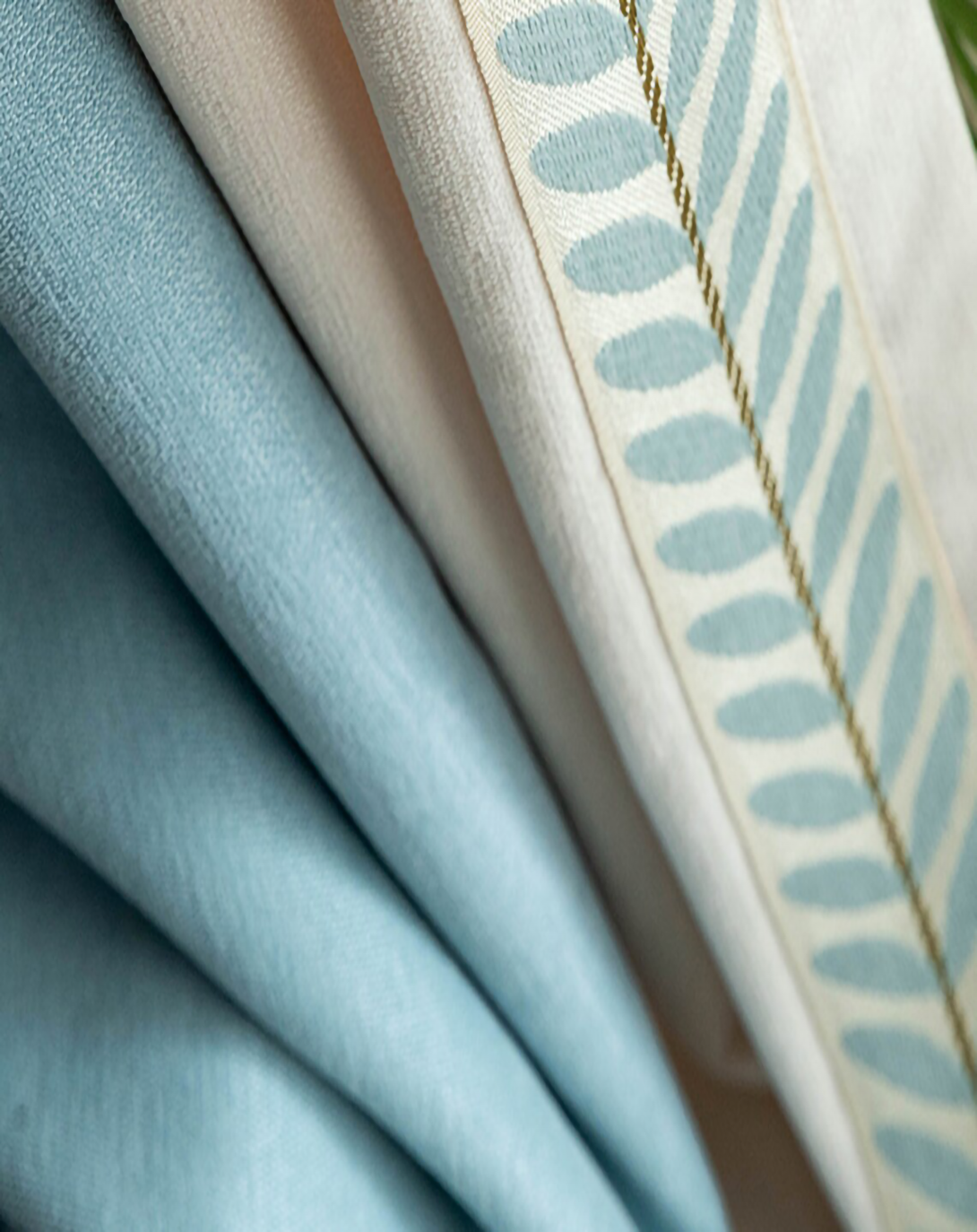 ROHIRA LIGHT BLUE EMBROIRED CURTAINS