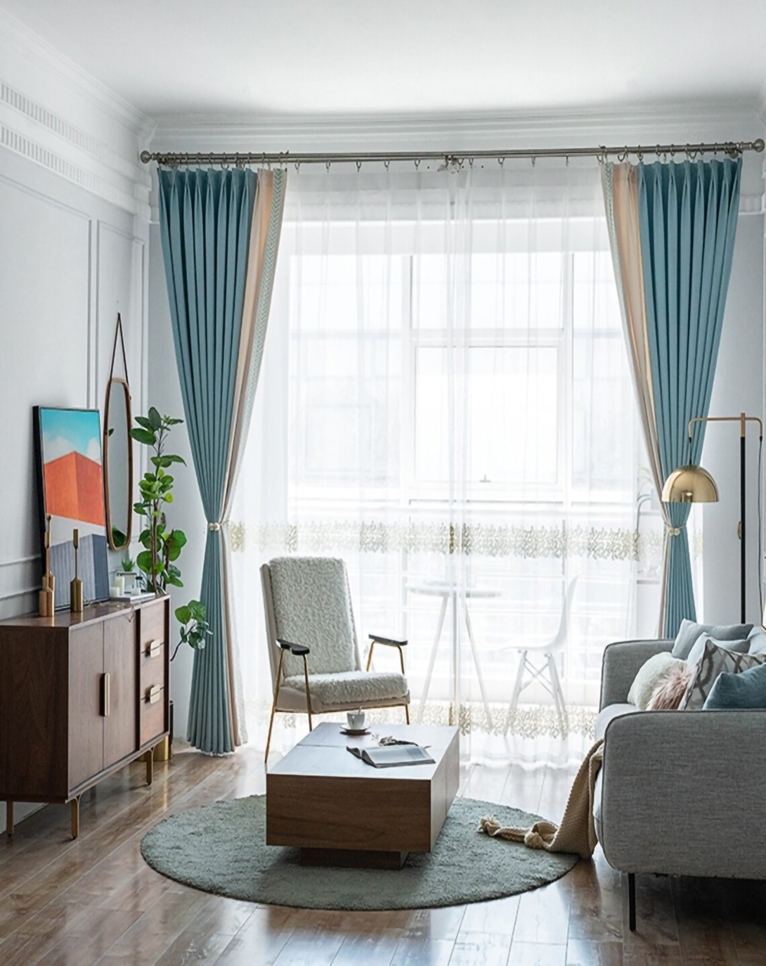 ROHIRA LIGHT BLUE EMBROIRED CURTAINS ANGIE HOMES