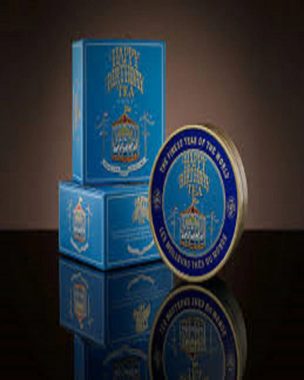 ROYAL BLUE HAPPY BIRTHDAY  TEA- ANGIE'S INDIA ANGIE KRIPALANI DESIGN-ANGIE HOMES- ANGIES INDIA