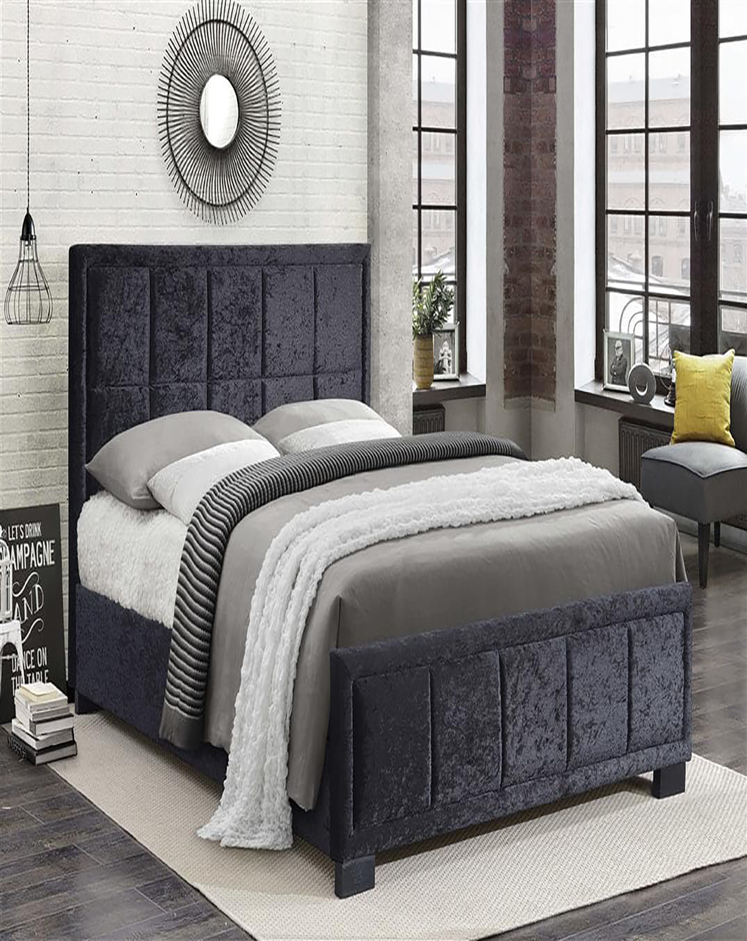 Rayne Black king/queen size bed with storage box ANGIE HOMES