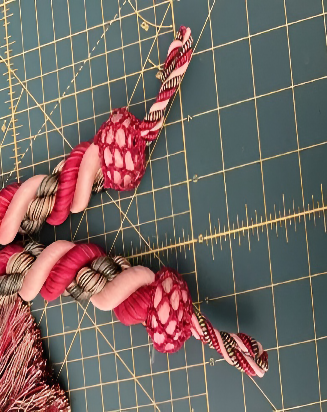 Red Minimalist Polyester Tie Backs