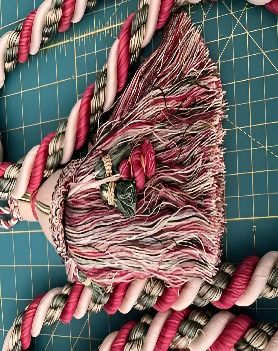 Red Minimalist Polyester Tie Backs