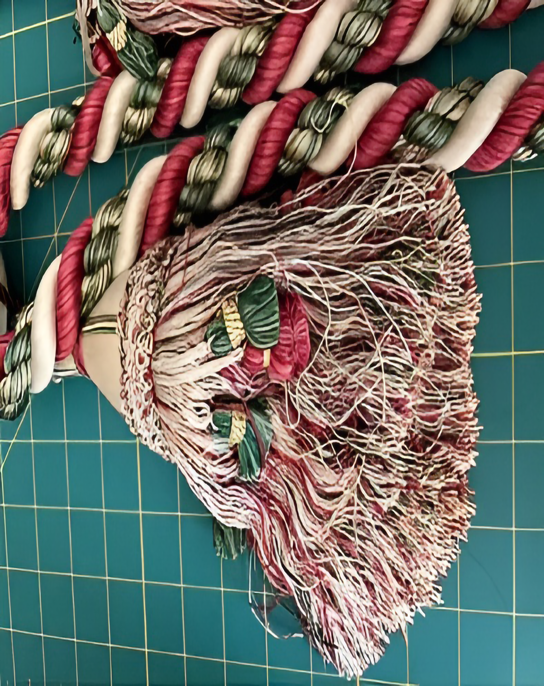 Red Minimalist Polyester Tie Backs