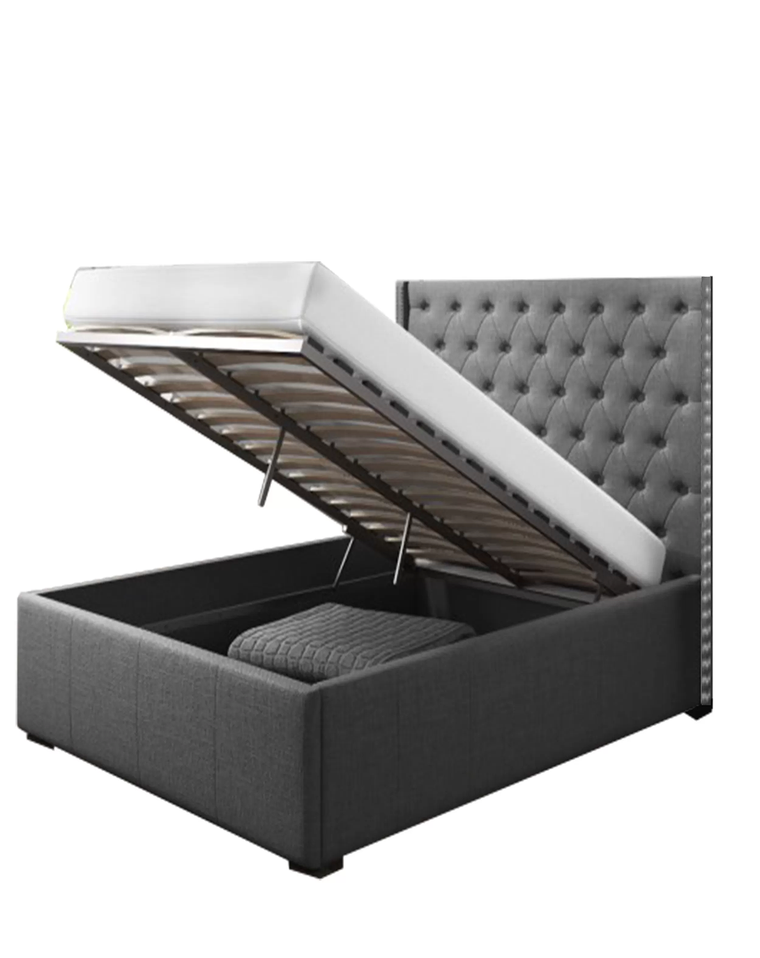 Reign Grey king/queen size wooden luxury bed With Head Board ANGIE HOMES