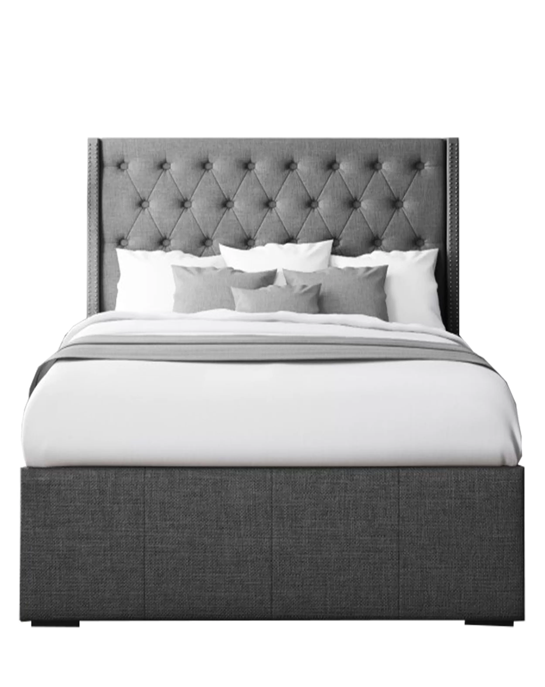 Reign Grey king/queen size wooden luxury bed With Head Board ANGIE HOMES