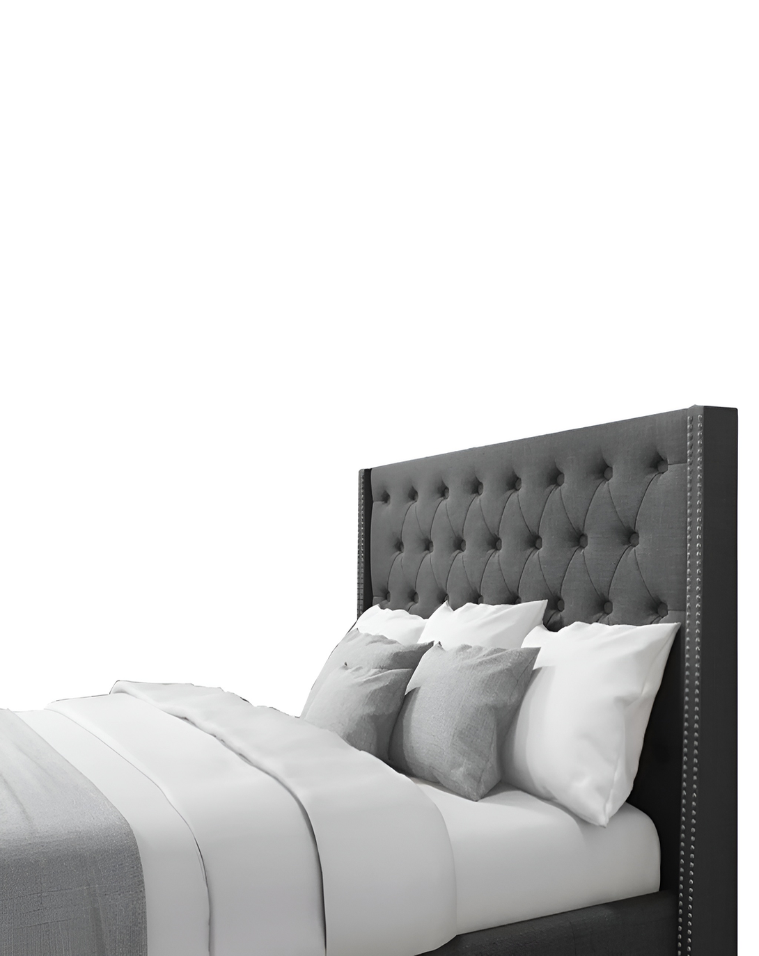 Reign Grey king/queen size wooden luxury bed With Head Board ANGIE HOMES