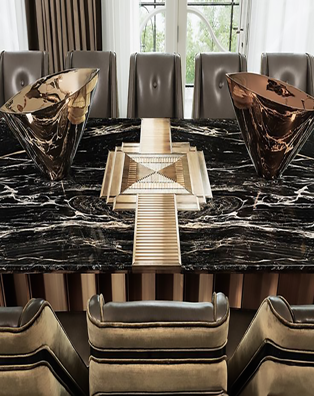 Rex Black Marble Dining Table - Angie India Furniture ANGIE HOMES