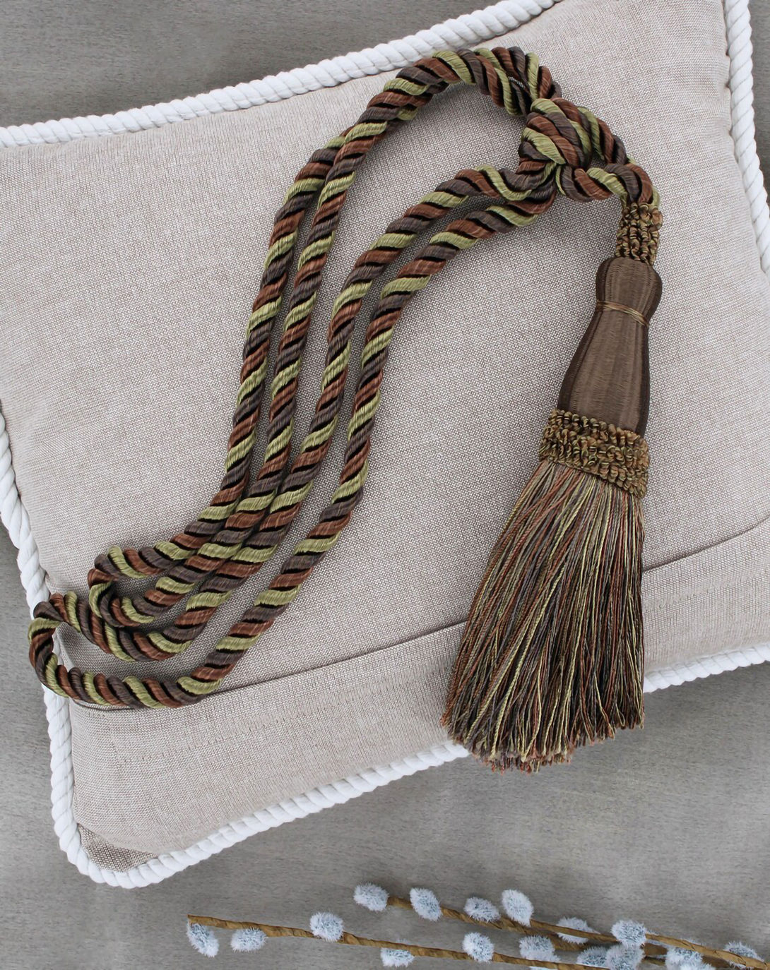 Ribbon Golden Polyester Tie Back