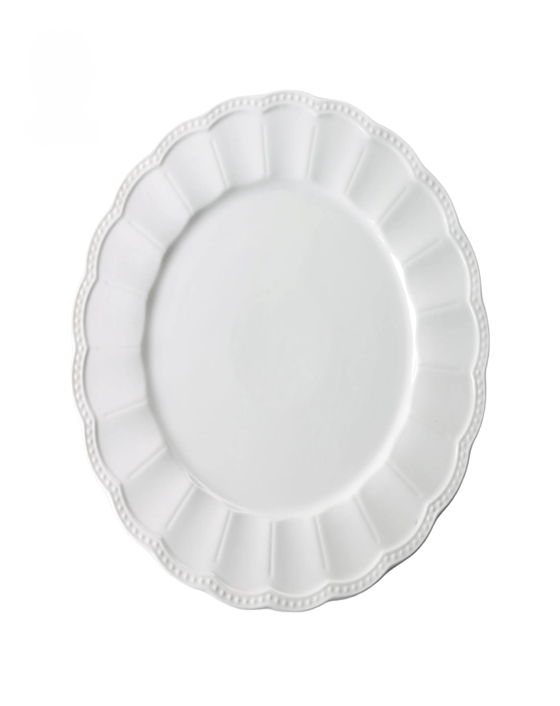 Rim Accent White Plates Set ANGIE HOMES